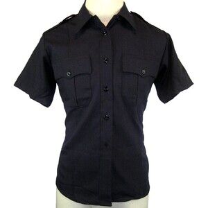Mens Horace Small Tropic Aire SS Black Poly Classic Security Uniform Shirt sz Sm